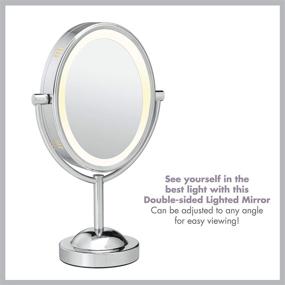 img 3 attached to 🔍 Conair Reflections Double-Sided Incandescent Lighted Vanity Makeup Mirror: Enhance Your Beauty Routine with 1x/7x Magnification & Polished Chrome Finish