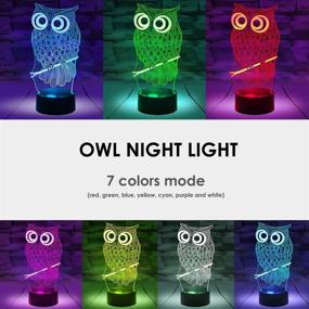 img 3 attached to 🦉 7 Colors, 3 Modes, Timer Function: Remote and Touch Control Owl Night Lights for Children and Kids Room - Dimmable LED Multicolor Lamp