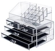 streamline your vanity with the kryllic clear acrylic makeup organizer and jewelry holder logo