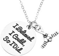 🏒 hockey charm necklace for female players: sportybella i believed i could so i did jewelry logo