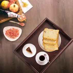 img 3 attached to 🍽️ Rustic Wooden Rectangle Ottoman Tray for Serving