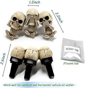 img 1 attached to 🚗 Pipishoop Car Air Vent Decoration - Cute Three-Skull Design Car Accessories for Aromatherapy - Ghost Vent Outlet Ornaments Decor - Horror Skeleton Car Pendant - Air Fresher Clips - Ideal for Men/Women (3 Pack)