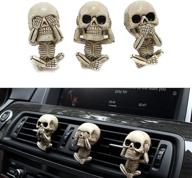 🚗 pipishoop car air vent decoration - cute three-skull design car accessories for aromatherapy - ghost vent outlet ornaments decor - horror skeleton car pendant - air fresher clips - ideal for men/women (3 pack) logo