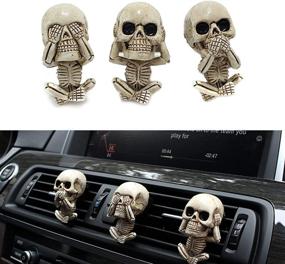 img 4 attached to 🚗 Pipishoop Car Air Vent Decoration - Cute Three-Skull Design Car Accessories for Aromatherapy - Ghost Vent Outlet Ornaments Decor - Horror Skeleton Car Pendant - Air Fresher Clips - Ideal for Men/Women (3 Pack)