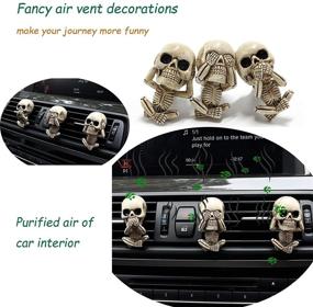 img 3 attached to 🚗 Pipishoop Car Air Vent Decoration - Cute Three-Skull Design Car Accessories for Aromatherapy - Ghost Vent Outlet Ornaments Decor - Horror Skeleton Car Pendant - Air Fresher Clips - Ideal for Men/Women (3 Pack)