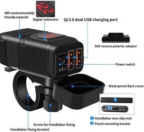 img 2 attached to TOMDLING 6,8A Мотоциклетное USB зарядное устройство для телефона: Водонепроницаемый двухпортовый набор для быстрой зарядки с вольтметром и выключателем, идеальный для смартфонов, планшетов и GPS.