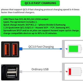 img 3 attached to TOMDLING 6,8A Мотоциклетное USB зарядное устройство для телефона: Водонепроницаемый двухпортовый набор для быстрой зарядки с вольтметром и выключателем, идеальный для смартфонов, планшетов и GPS.