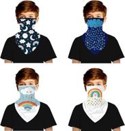 🧣 4-piece kids face cover scarf mask bandana with ear loops - versatile balaclava neck gaiter for outdoor sports logo