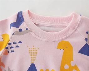 img 2 attached to Cute and Cozy: Toddler Girls Cotton Crewneck Sweatshirt Christmas Shirts for Ages 1-7 Years