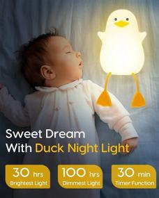 img 2 attached to 🦆 Cute Duck Kids Night Light with Touch Sensor - Amaredom Nursery Night Light for Kids Breastfeeding and Sleep Aid, Features Soft Eye-Caring Technology for Enhanced Nighttime Comfort