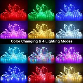 img 3 attached to 18ft Brizled RGB Color Changing Christmas Rope Lights with 180 LEDs - Connectable Indoor/Outdoor Rope Lighting, Waterproof ETL Certified Twinkle White Rope Lights with Remote for Xmas Party Deck