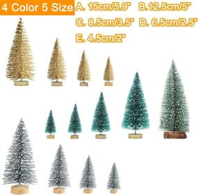 img 2 attached to 🎄 Jolik Set of 26 Mini Frosted Sisal Christmas Trees for Table Décor - 5 Sizes & 4 Colors