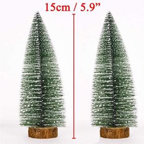 img 3 attached to 🎄 Jolik Set of 26 Mini Frosted Sisal Christmas Trees for Table Décor - 5 Sizes & 4 Colors
