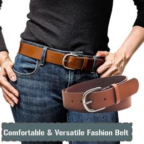 img 3 attached to Winchester Women Brown Leather Belts Women's Accessories