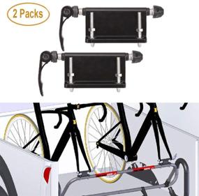 img 4 attached to 2-Pack Bicycle Quick-Release Alloy Fork Block Mounts Car Rack Carrier Holders for Car Pickup Bed by ALAVENTE