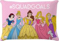 👑 disney princess rainbow decorative pillow - super soft kids pillow featuring cinderella, belle, & rapunzel - measures 10x14 inches - official disney product logo