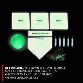 img 3 attached to Rukket Kickball Set with Glow-in-the-Dark Bases and Rubber Plates - Fun for Kids and Adults, Perfect for Playground and Backyard Game, Includes Air Pump and Foul Line Cones