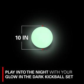 img 2 attached to Rukket Kickball Set with Glow-in-the-Dark Bases and Rubber Plates - Fun for Kids and Adults, Perfect for Playground and Backyard Game, Includes Air Pump and Foul Line Cones