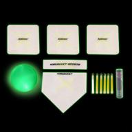 rukket kickball set with glow-in-the-dark bases and rubber plates - fun for kids and adults, perfect for playground and backyard game, includes air pump and foul line cones logo