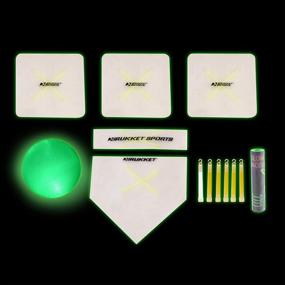 img 4 attached to Rukket Kickball Set with Glow-in-the-Dark Bases and Rubber Plates - Fun for Kids and Adults, Perfect for Playground and Backyard Game, Includes Air Pump and Foul Line Cones