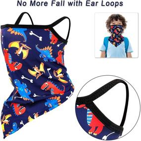 img 1 attached to Hzran Kids Face Mask Bandanas: 2PC Neck Gaiter with Ear Loops & Back to School Scarf