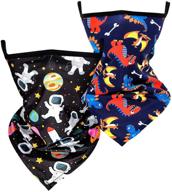 hzran kids face mask bandanas: 2pc neck gaiter with ear loops & back to school scarf logo