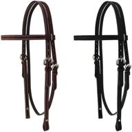 🐴 tahoe double stitched leather browband western headstall: full horse, miniature & pony sizes логотип