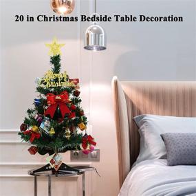 img 3 attached to 🎄 Mini Christmas Tree Indoor Decor with 36 Ornaments, LED String Light - Ideal Home, Office, Party Decoration - Best Gift for Kids