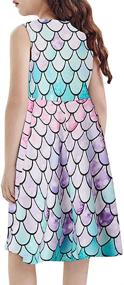 img 1 attached to Sleeveless Summer Mermaid Unicorn Swing Dresses for 👗 Girls - Goodstoworld School Party, Beach Sundresses (Ages 4-13)