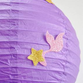 img 1 attached to 🐠 UNIIDECO 4-Piece Jellyfish Paper Lanterns Kit - Green, Pink, Purple, Blue - Cute Hanging Mermaid Wishes Lanterns - Baby Shower, Child Birthday Party Decoration Lamps Set - Undersea Event Party Supplies