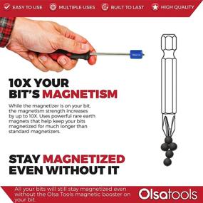 img 1 attached to 🔧 Olsa Tools Bit Magnetizer and Demagnetizer Ring, Magnetic Drive Holder for Screwdriver Bits with Powerful Neodymium Magnet, Compatible with Allen/Hex Keys