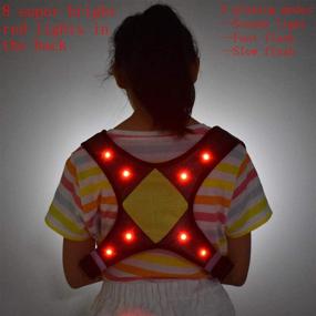 img 2 attached to 🔦 ANYTINUS LED Reflective Safety Vest - USB Rechargeable, Light Up Flashing Warning Vest with Adjustable Waist, 2 Pockets - Perfect for Men, Women, Kids for Running, Dog Walking, Cycling, Marathon Runner Gifts