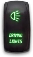 driving lights - green - stark 5-pin laser etched led rocker switch dual light - 20a 12v on/off logo