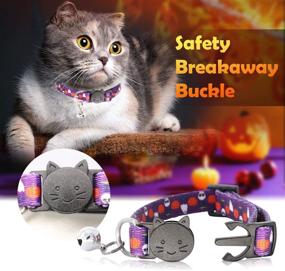 img 1 attached to 🐱 Halloween Cat Collar 4 Pack - Rypet Cat Collar with Bell, Kitten Collar Breakaway for Cat's Halloween Party