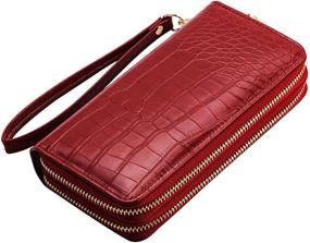 img 1 attached to Heaye Crocodile Alligator Embossed Wristlet Women's Handbags & Wallets: Wallets with a Touch of Luxe!