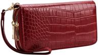 heaye crocodile alligator embossed wristlet women's handbags & wallets: wallets with a touch of luxe! logo