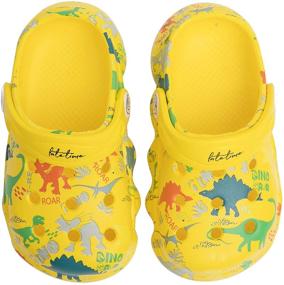 img 1 attached to 🦖 Knemksplanet Dinosaur Cartoon Slippers: Premium Lightweight Boys' Clogs & Mules Shoes