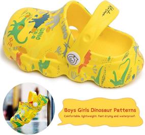 img 3 attached to 🦖 Knemksplanet Dinosaur Cartoon Slippers: Premium Lightweight Boys' Clogs & Mules Shoes