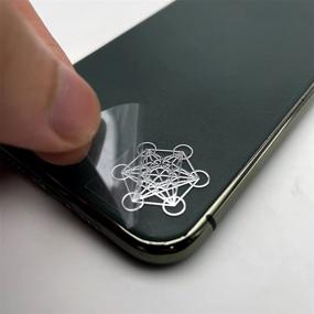 img 1 attached to 🌼 MetalArtern Small Metal Sticker for Mobile Phone DIY - Flower of Life Gold and Chrome Silver (Silver)
