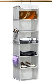 img 3 attached to Maximize Closet Space with SimpleHouseware Hanging Closet Organizer, 6 Shelves - Gray