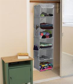 img 1 attached to Maximize Closet Space with SimpleHouseware Hanging Closet Organizer, 6 Shelves - Gray