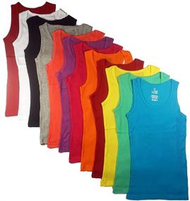 img 1 attached to 👚 12-Pack of Women's Ribbed 100% Cotton Tank Tops in Various Colors by Studio 3