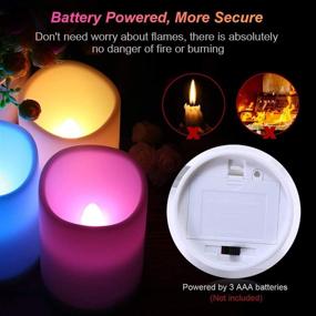 img 1 attached to 🕯️ KOBWA LED Flickering Flameless Candles: Color Changing, Remote Control, Auto-off Timer, 100 Hrs Working Time - 3 Pack, Multi-Color