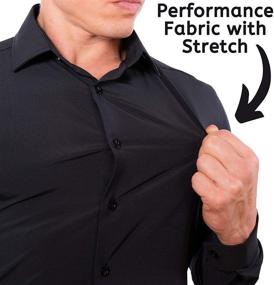 img 1 attached to 👔 Wrinkle-Resistant Performance Stretch Shirts for Men - Washable Clothing