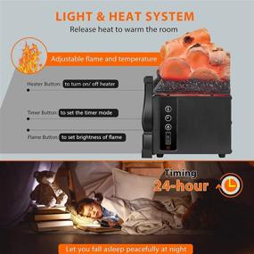 img 2 attached to VIVOHOME Electric Fireplace Log Set Heater 🔥 - Remote Control, Glowing Ember Bed - Black, 110V