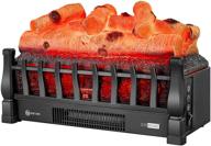 vivohome electric fireplace log set heater 🔥 - remote control, glowing ember bed - black, 110v logo