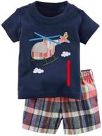 👦 adorable toddler boy's short sleeve t-shirt and short outfit set – comfortable and stylish clothing for your little one! logo