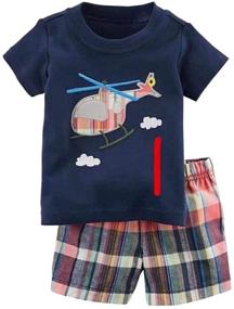 img 3 attached to 👦 Adorable Toddler Boy's Short Sleeve T-Shirt and Short Outfit Set – Comfortable and Stylish Clothing for Your Little One!