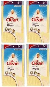 img 1 attached to Reusable Mr. Clean Multi-Purpose Household Cleaning Wipes, Machine Washable, Pack of 4 (6 Per Pack)