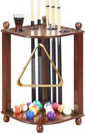 hathaway regent corner floor cue rack 🎱 in elegant walnut finish: organize your cues stylishly! логотип